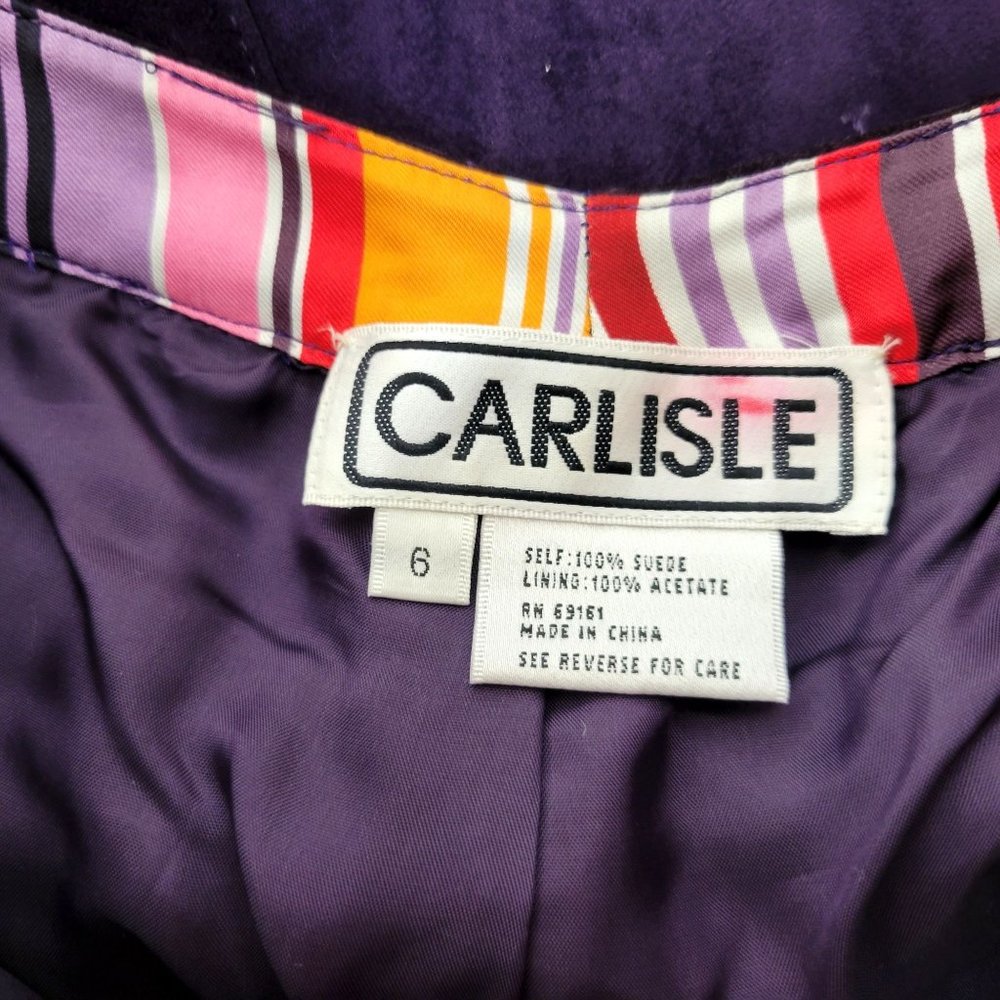 Carlisle Purple Embroidered Suede Jeans - Picture 5 of 8
